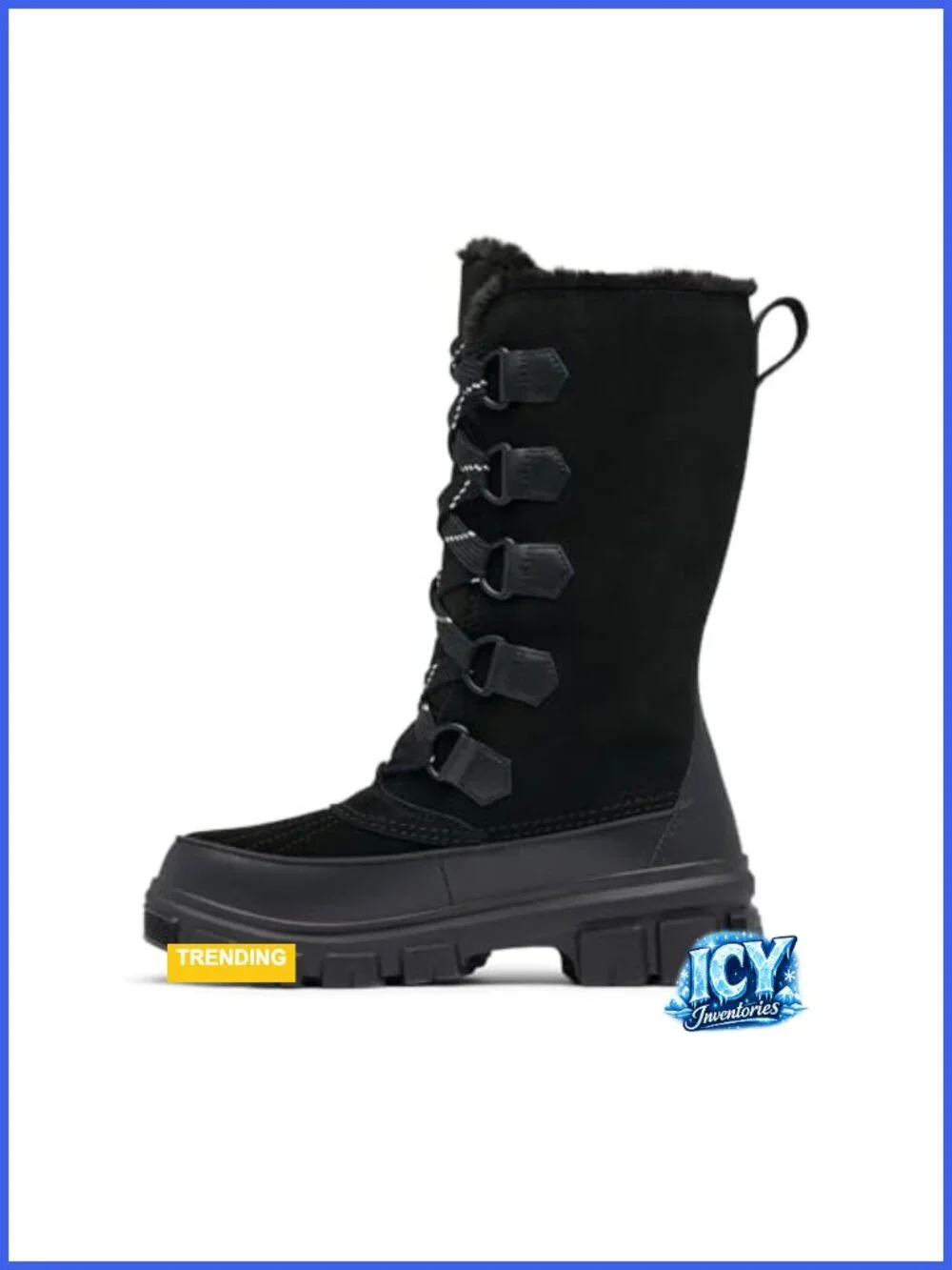 Waterproof Suede Snow Boots with Faux Fur Collar, 200g Insulation